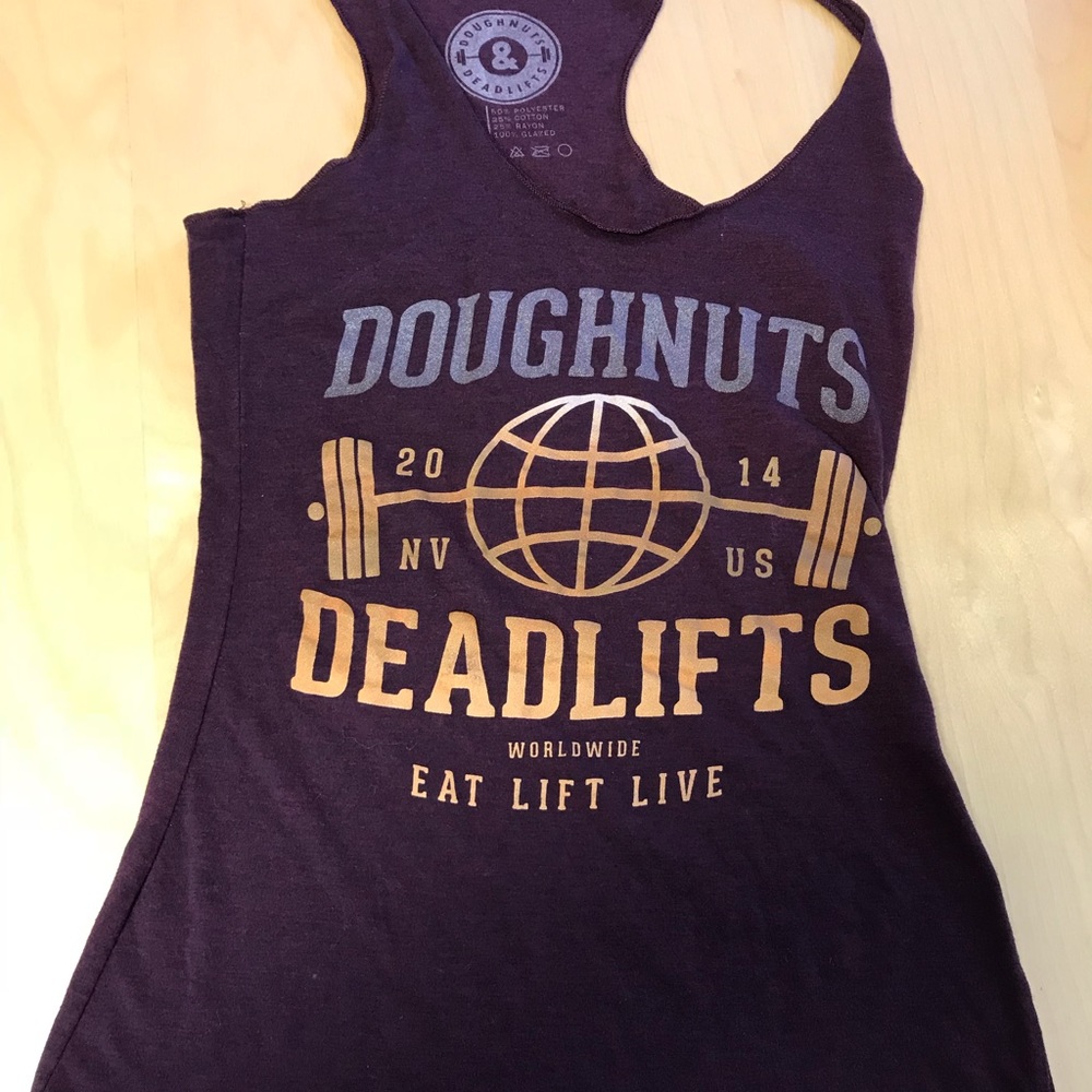 Doughnuts and Deadlifts racerback tank